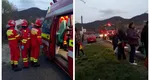 Microbuz cu 23 de pasageri la bord, răsturnat în stațiunea Călimănești, județul Vâlcea