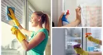 Cum să cureți geamurile rapid și eficient fără prea multe cheltuieli. Trucurile care îți vor face ferestrele lună