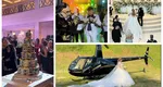 Așa ceva nu a văzut Parisul! Nuntă de baron la Oradea cu tort împodobit cu bani, elicopter, şampanie de 10.000 euro şi maneliști celebri FOTO