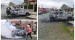 Dacia electrică mistuită de flăcări într-o localitate din Timiș. Proprietarul mașinii tună și fulgeră: „Efectiv regret achiziția ei”