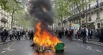 Proteste violente în Franța. 2,3 milioane de persoane au manifestat de 1 Mai, mai bine de jumătate de milion de oameni au ieșit în stradă la Paris. Un polițist a fost incendiat cu un cocteil Molotov