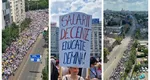 Sindicatele din Educație au ieşit din nou în stradă. Protest cu 20.000 de persoane și marș în București. Guvernul promite majorări salariale cu 45%