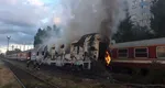 Panică totală în Prahova! Locomotiva unui tren de călători a luat foc