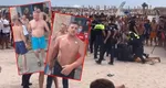 Scandalagiii de la Costinești au făcut show și la ieșirea din arest! Înjurături și circ în fața secției de poliție