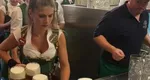 VIDEO Cea mai puternică chelneriță din lume ridică 13 halbe uriașe. Internauții au cerut-o de nevastă
