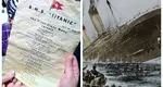 Meniu de la clasa întâi de pe Titanic, vândut cu aproape 100.000 de euro la licitaţie. Cu ce delicatese s-au delectat pasagerii gigantului mărilor înainte de tragedie