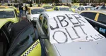 Protest spontan al taximetriştilor în Bucureşti. Cer fiscalizarea Bolt şi Uber UPDATE: Negocieri la Guvern