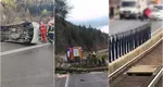 Val de accidente înainte de weekend. Microbuz răsturnat, în judeţul Suceava, copac căzut peste o mașină cu copii și soți  loviţi de o maşină în urma unei şicanări în trafic în București