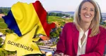Preşedinta Parlamentului European, Roberta Metsola: Spaţiul Schengen nu va fi complet până când nu va adera şi România