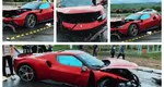 Accident cu Ferrari, bolidul a fost distrus iremediabil, daună totală FOTO şi VIDEO