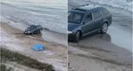 Un șofer a intrat cu mașina pe o plajă din România. Ce reacție a avut Poliția. VIDEO