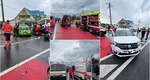 Accident cu polițiști pe DN2 E85. Nouă oameni au fost grav răniți și transportați la spital