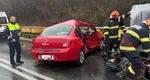 Plan roşu de intervenţie la Giurgiu: coliziune violentă între un microbuz cu 20 de pasageri şi un autoturism