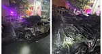 Patru mașini au ars într-o parcare din Arad. Flăcările s-au extins și la blocul din apropiere