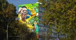 Vinicius Jr. poartă tricolorul României în cea mai mare pictură murală din București, la Outline Streetart Festival