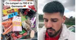 Cum arată un coș de cumpărături de 100 de euro, în Germania. Un român din diaspora a prezentat internauților prețurile din Occident