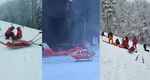 Accidente grave pe pârtii în vacanța de iarnă. Copil căzut de la înălțime după ce cablul de la teleschi s-a rupt, femeie cu traumatism la coloană după ce a fost lovită de sanie, turist ”zburat” cu sania printr-un gard de sârmă la Predeal