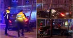 A furat o maşină din benzinărie, iar la scurt timp a făcut accident. Apoi a spart geamul unui imobil încercînd să se ascundă VIDEO