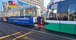Incident cu un tramvai în faţa Palatului Culturii: „Vatmanul nu a executat corect manevrele”