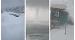 Furtună apocaliptică, stratul de zăpadă a ajuns la 2 m în câteva ore. O trombă uriaşă de zăpadă s-a format în Marea Neagră
