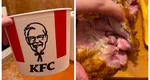Un internaut român a rămas șocat când și-a văzut comanda la KFC. În ce stare se afla carnea pe care o consumase