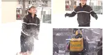 Livratorii asiatici, în pantaloni scurți printre mormanele de zăpadă din Capitală. Cum a reacționat un nepalez când a văzut prima ninsoare din viața lui