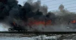 Plan roşu de intervenţie, un tren de călători a luat foc. Incendiul a pornit de la grupul sanitar