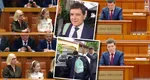 Nicușor Dan, cu ghiozdanul fetiței sale în spate înainte de învestire. Partenera lui lipseşte de la ceremonie întrucât mezinul familiei este bolnav. Fiica sa, Aheea, a venit la Parlament direct de la școală
