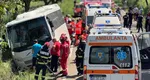 Accident grav pe DN29. Un autocar cu 12 persoane s-a răsturnat. ISU a activat Planul Roșu de Intervenție