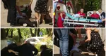 VIDEO Scene dramatice la priveghiul soțului Irinei Loghin. Cântăreața a fost sprijinită pe drumul spre capelă, ”Regina întunericului” a leșinat!