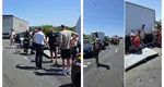 Accident cu șapte mașini pe Autostrada A1. 11 persoane au fost implicate, iar printre răniți se află și copii
