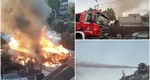 Incendiu de proporții în Capitală. Mai multe locuințe au fost cuprinse de flăcări