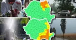 Vremea la extreme în România. Cod portocaliu de caniculă în sud-est, potop în zonele deja inundate din nord-est