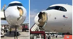 La un pas de o tragedie aviatică! Un avion a aterizat de urgență după ce a lovit o pasăre de mari dimensiuni. Aeronava a fost distrusă parțial
