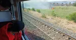 Trafic feroviar blocat pe ruta București – Constanța și retur din cauza unui incendiu de vegetaţie
