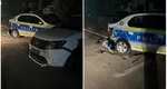 Un șofer beat s-a „autodenunțat”. Bărbatul a intrat cu mașina în curtea poliției și a distrus șase autospeciale