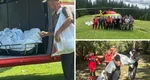 FOTO Brânză evacuată cu elicopterul Black Hawk de la stânele izolate din zona Broșteni