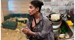 Calina Roman şi iubitul ei, fiul lui Sabin Ilie, au produs daună totală unui apartament în care locuiau cu chirie. Doar în filmele horror mai vezi aşa ceva! FOTO