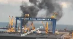 Explozie urmată de incendiu pe Şantierul Naval din Constanţa. Puntea superioară a unei nave a luat foc