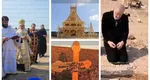 Scandal uriaş după ce biserica lui Gigi Becali a fost sfinţită de IPS Teodosie. Imagini uluitoare cu patronul lui FCSB în genunchi, în ţărână FOTO