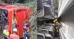 Un autocar cu 60 de persoane s-a răsturnat în timp ce se îndrepta spre aeroport. Zece persoane au fost transportate la spital