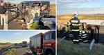 Accident grav pe A1, sunt opt victime. Un TIR și un microbuz s-au ciocnit violent, trafic blocat. Intervine elicopterul SMURD