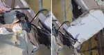 Imagini tulburătoare de la explozia din Rahova. Un bărbat prins sub dărâmături, la etajul 5, face cu mâna după ajutor. Blocul este în pericol să se prăbușească