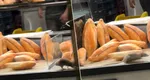 Scene șocante într-o brutărie din București! Un șobolan, surprins printre produsele din vitrină. VIDEO