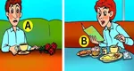TEST IQ. Care dintre cei doi clienți din imagine nu are suficienți bani pentru a-și plăti nota?