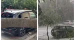 Vremea a făcut prăpăd în toată țara, inclusiv în Capitală. Copacii au fost doborâți de vântul puternic, iar mai multe mașini au fost distruse