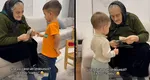 Imagini emoţionante cu Vlăduţa Lupău şi străbunica celor doi copii ai artistei. „Și la voi când vin străbunicii vă dau cadou?” VIDEO