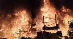 Plan roşu de intervenţie, incendiu violent în Giurgiu VIDEO