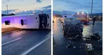 Accident cu 12 victime în Sibiu, plan Roșu de intervenție. Accident și în București, o mașină a intrat în stația de autobuz