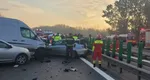 Carambol în apropiere de Constanța! 8 mașini și 14 persoane implicate. 4 răniți, transportați de urgență la spital